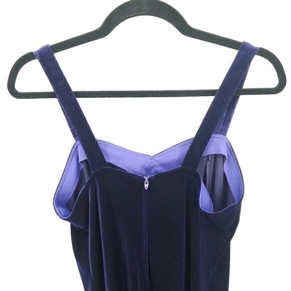 VTG Y2K/90s Onyx Nite Stretch Velvet Midi Dress w/ Rhinestone Embellishment 12p - Picture 5 of 15